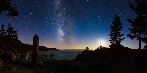 Milky Way over Chimney Beach Panorama