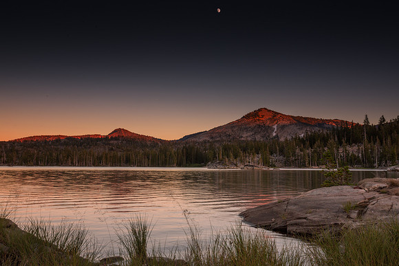 Alpenglow over Middle Velma Lake, Desolation Wilderness, Lake Tahoe