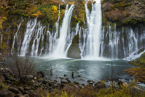Fly fishing at Burney Falls