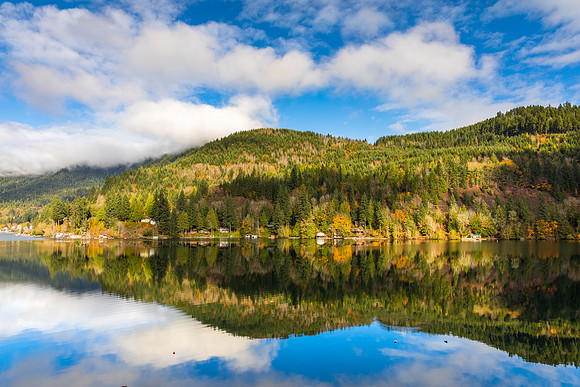 Reflections on Lake Sutherland, Olympic Peninsula, WA