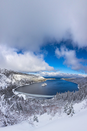 Emerald Bay Winter Vertical Panorama